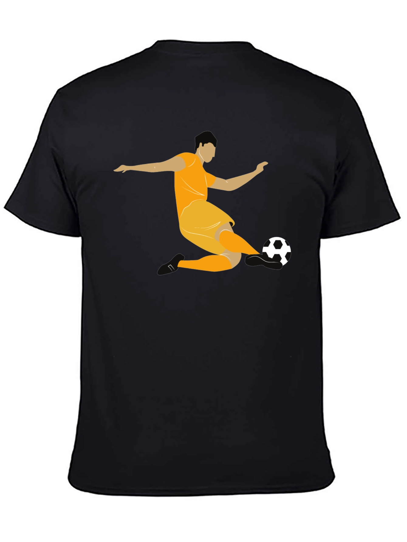 Soccer Player Graphic Black T-Shirt