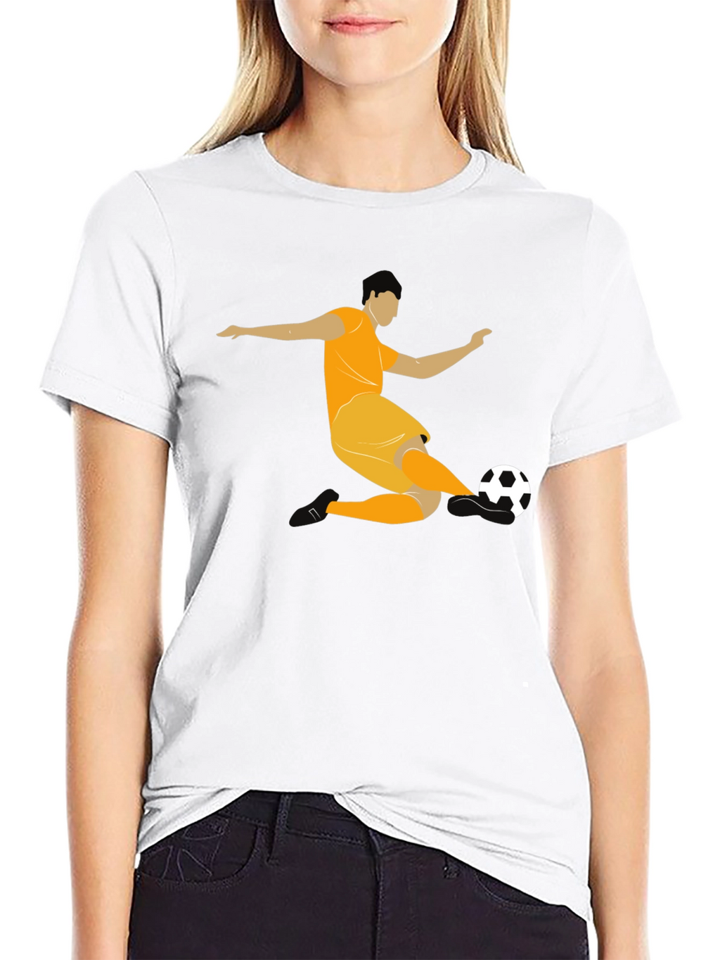 Soccer Player Graphic Black T-Shirt