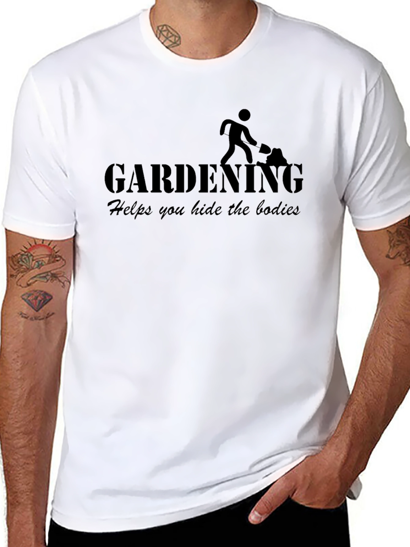 Gardening Helps You Hide the Bodies Funny Mens T-Shirt
