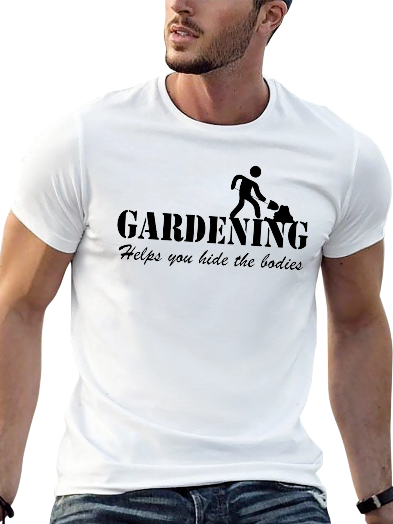 Gardening Helps You Hide the Bodies Funny Mens T-Shirt