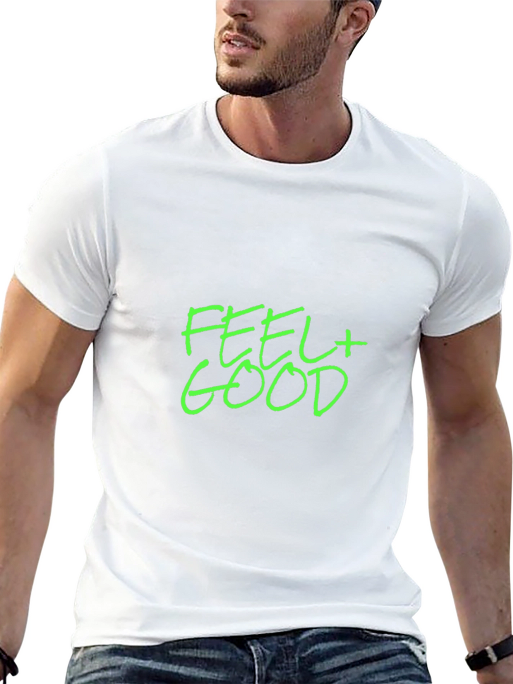 Feel Good Graphic T-Shirt - Black Crew Neck Tee