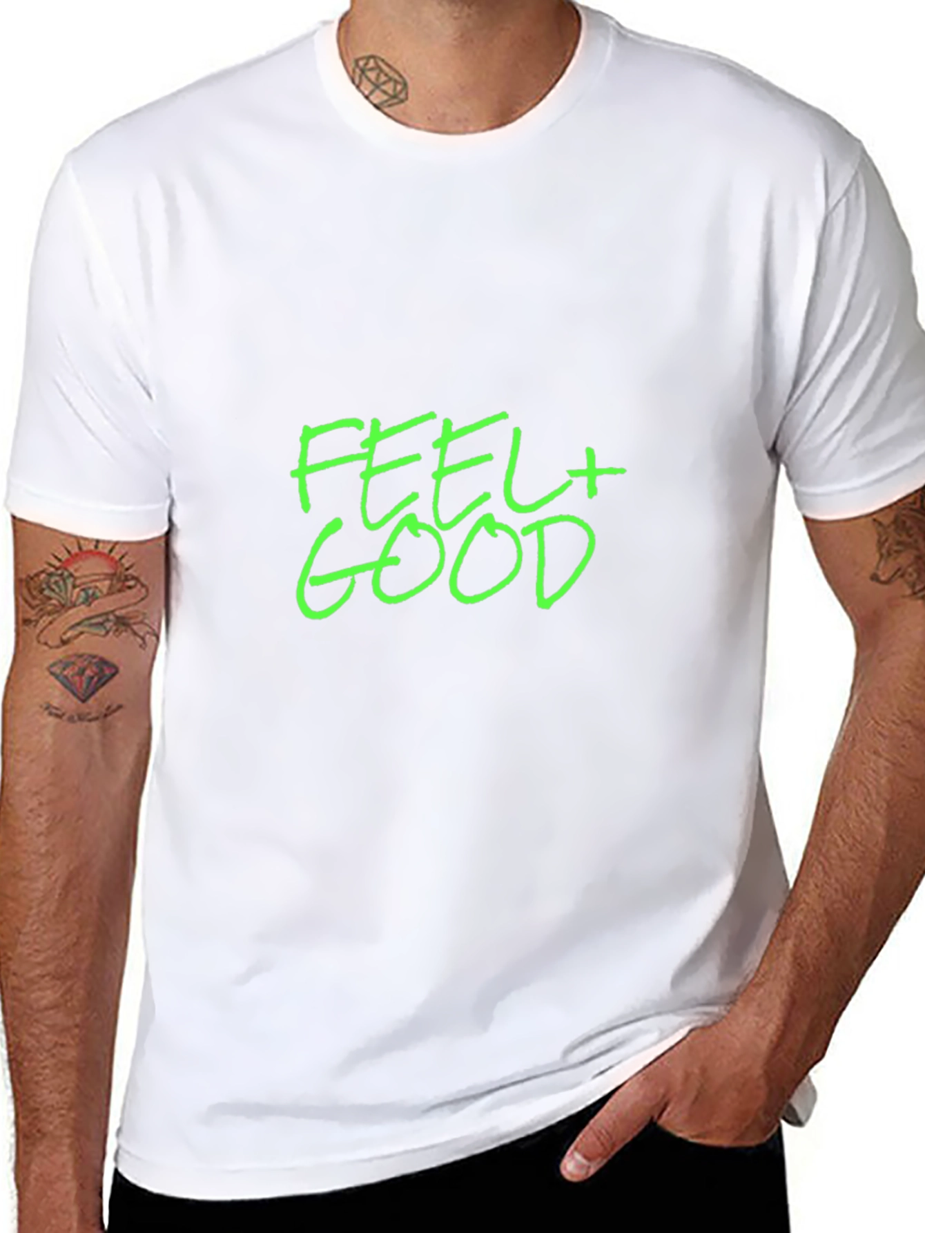 Feel Good Graphic T-Shirt - Black Crew Neck Tee