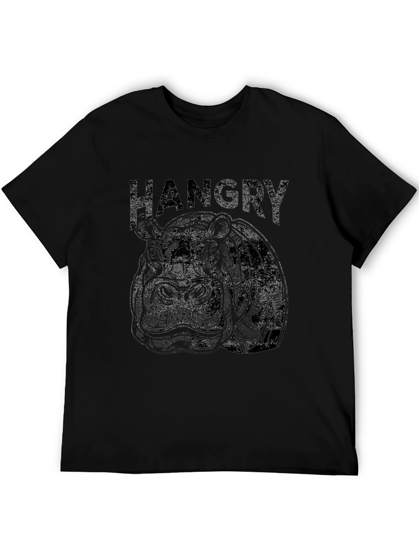 Hangry Graphic Tee - Black Cotton Blend