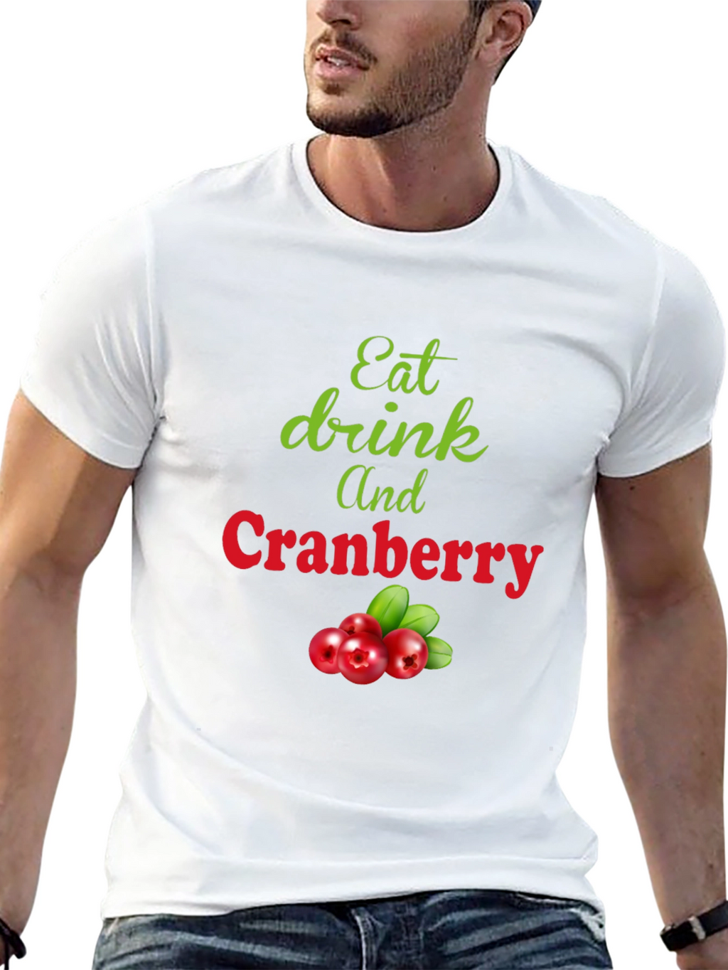 Eat Drink and Cranberry Black T-Shirt