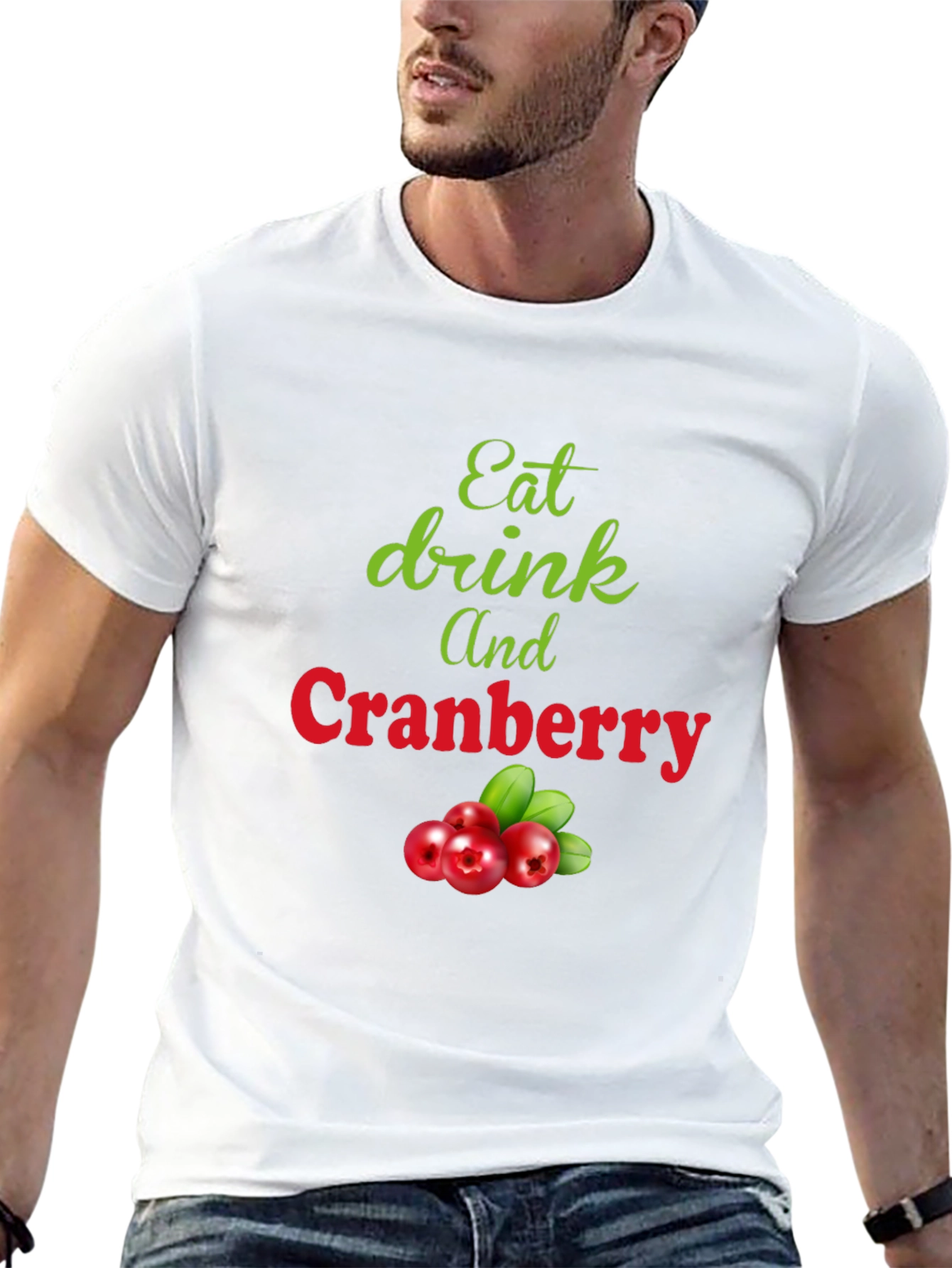 Eat Drink and Cranberry Black T-Shirt