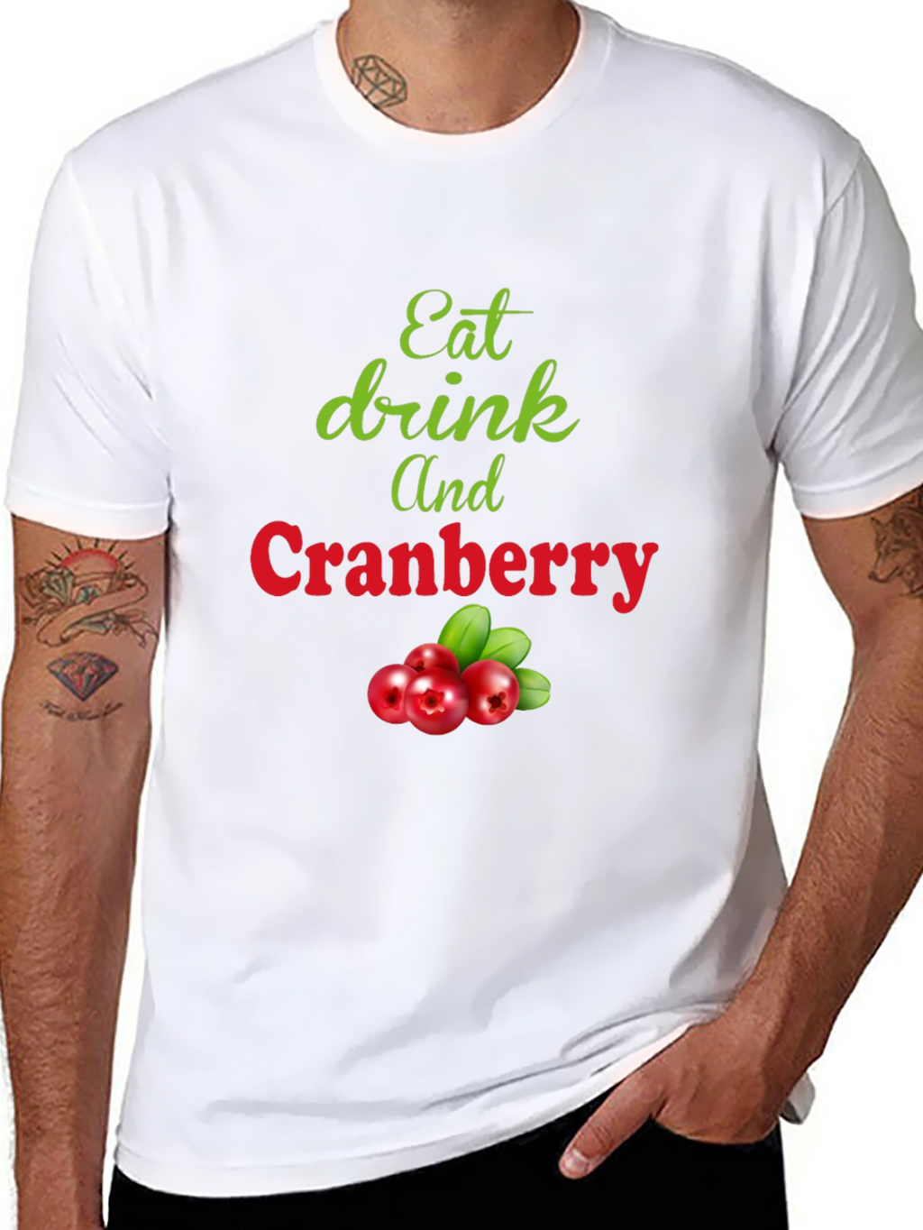 Eat Drink and Cranberry Black T-Shirt