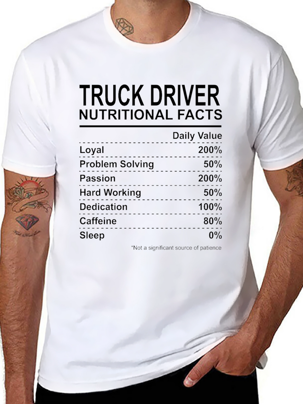 Truck Driver Nutrition Facts Novelty T-Shirt