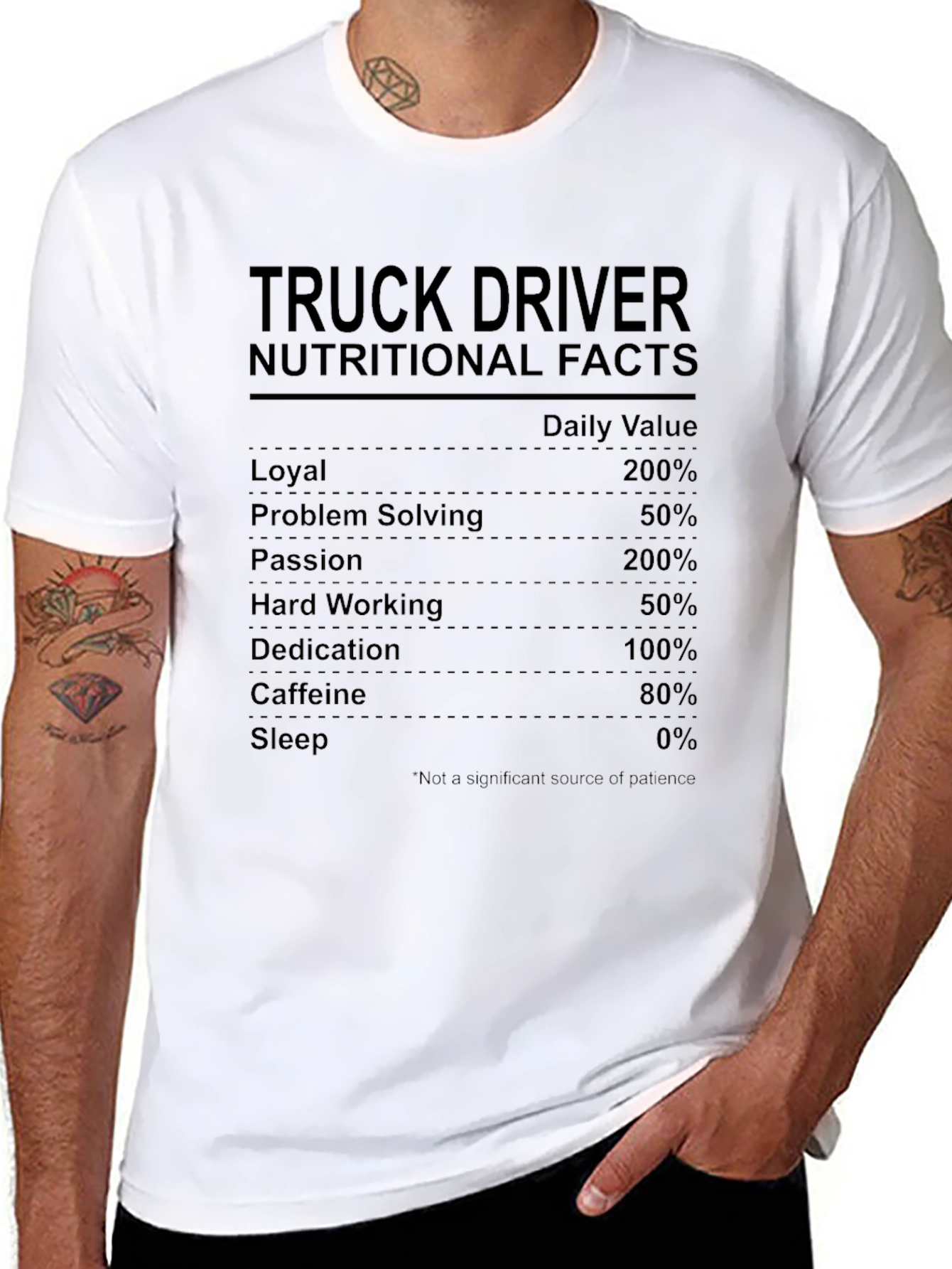 Truck Driver Nutrition Facts Novelty T-Shirt
