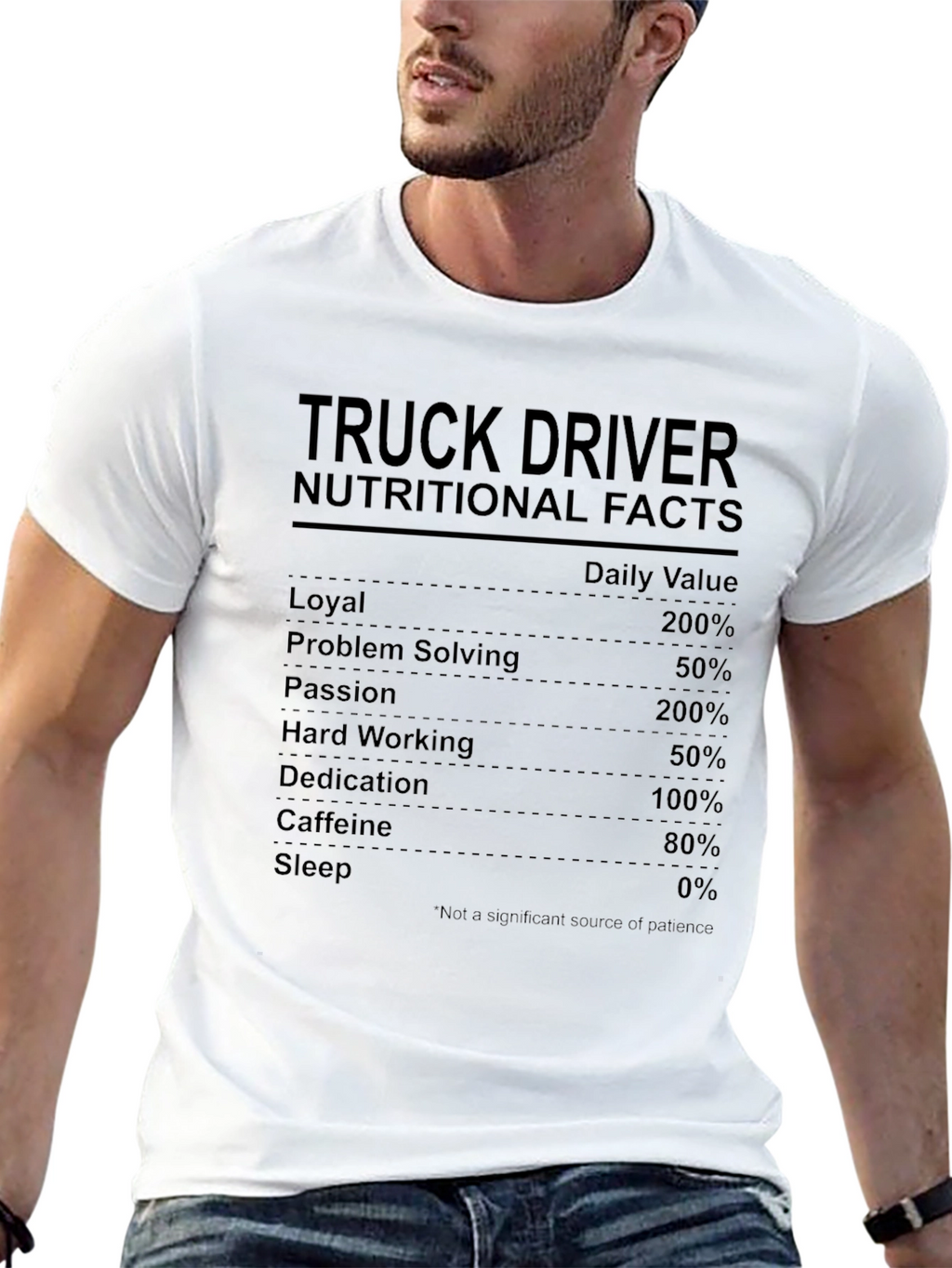 Truck Driver Nutrition Facts Novelty T-Shirt