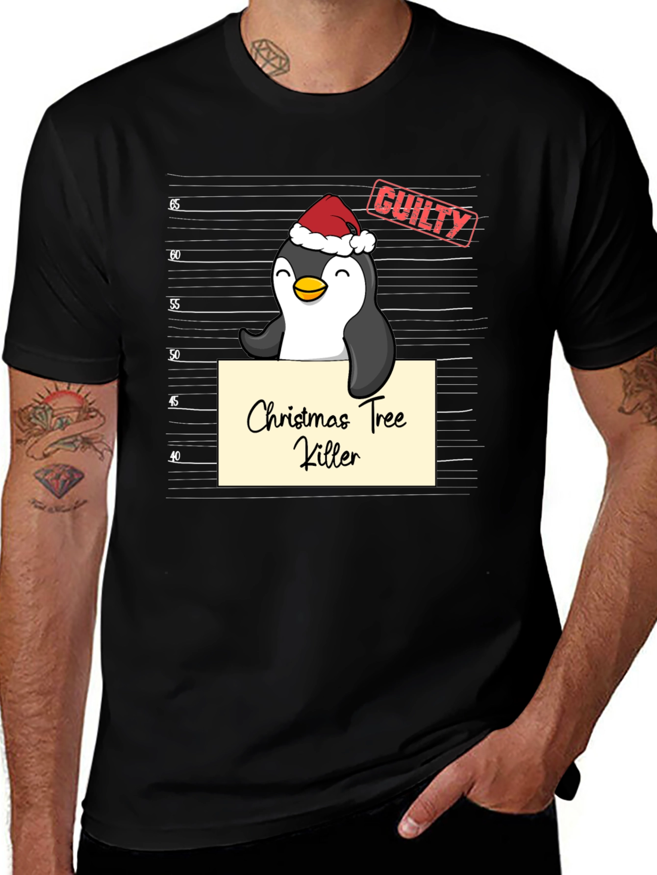Christmas Tree Killer Penguin T-Shirt