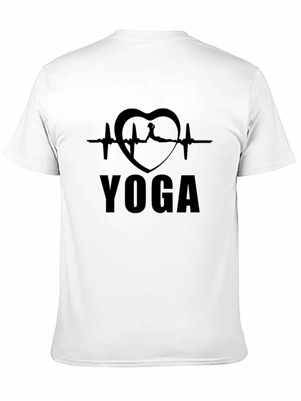 Yoga Heartbeat Graphic T-Shirt - Black