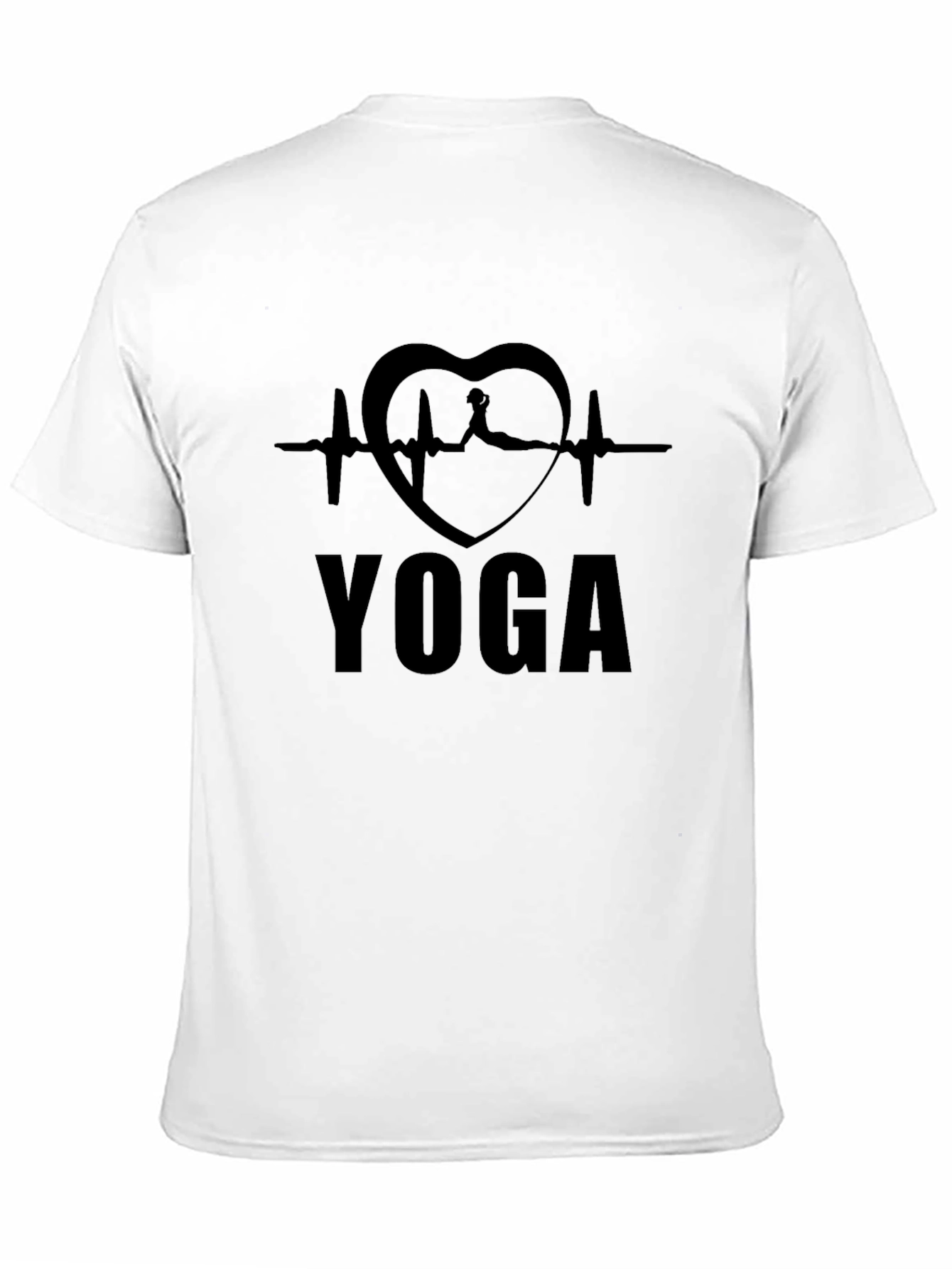 Yoga Heartbeat Graphic T-Shirt - Black