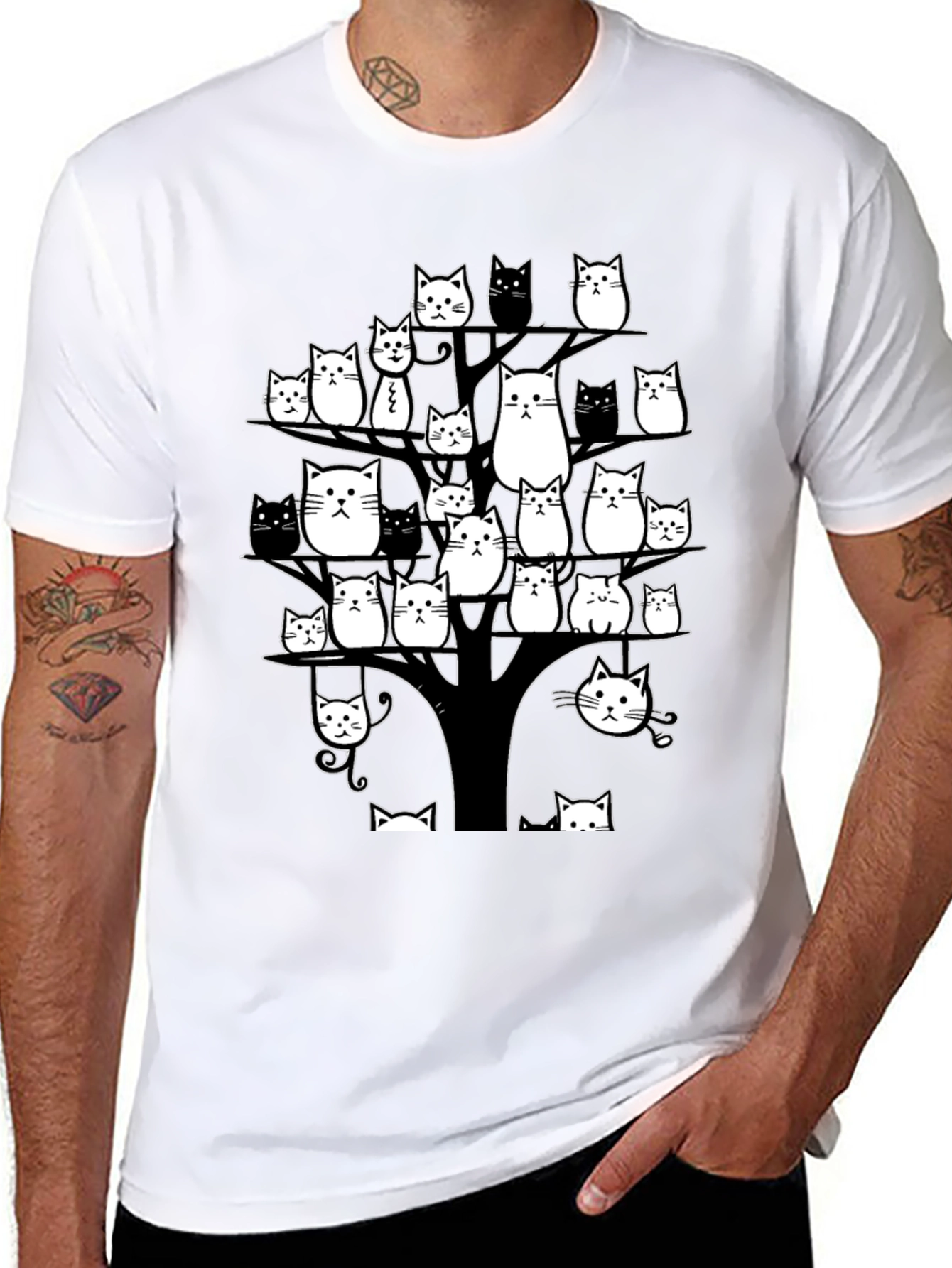 Cats in Tree Graphic Tee