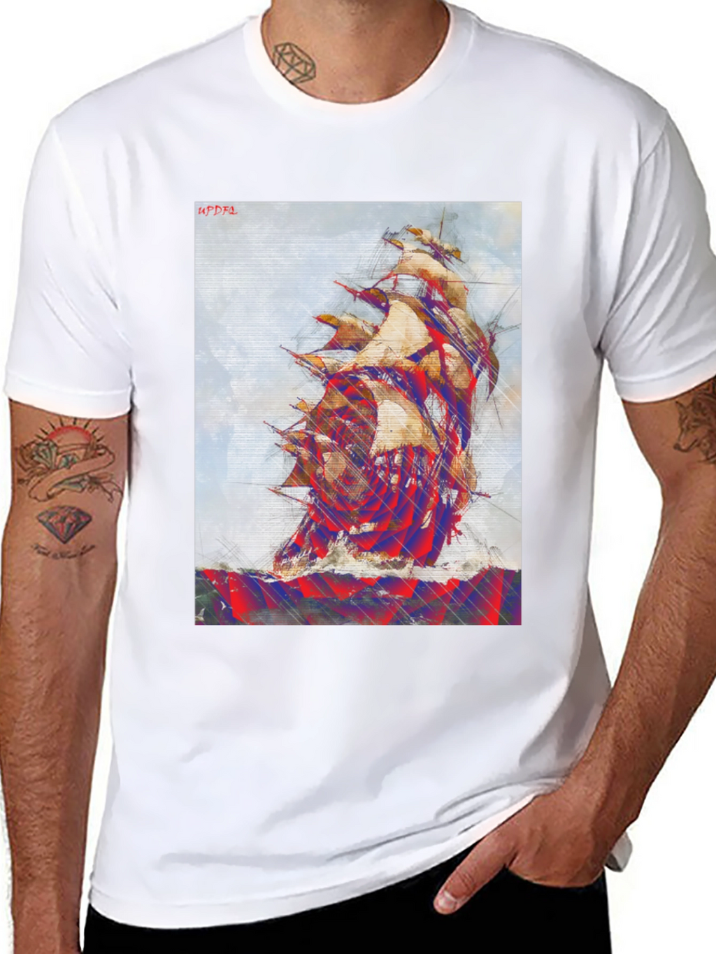 Nautical Ship Graphic Tee - Mens Black T-Shirt