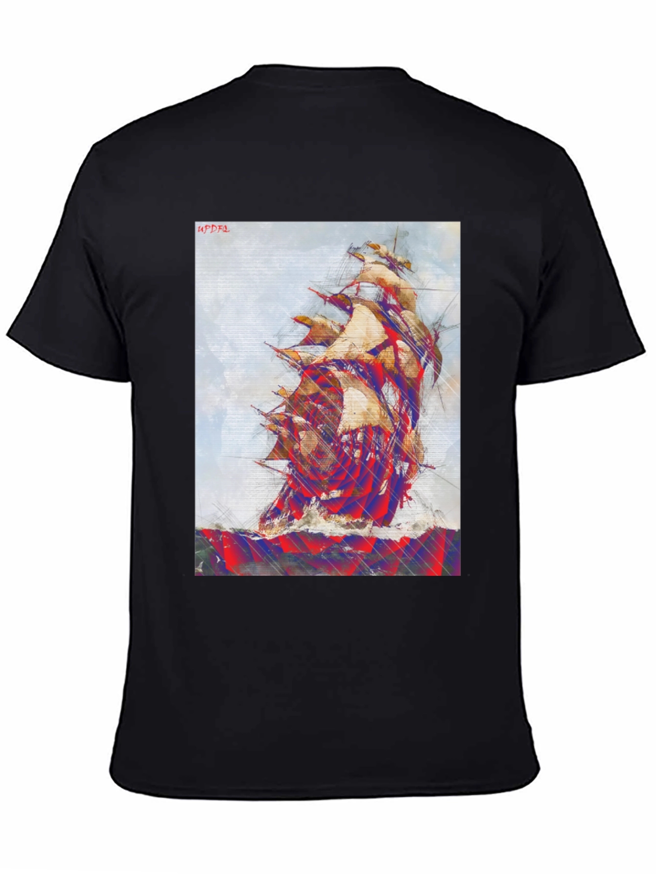 Nautical Ship Graphic Tee - Mens Black T-Shirt