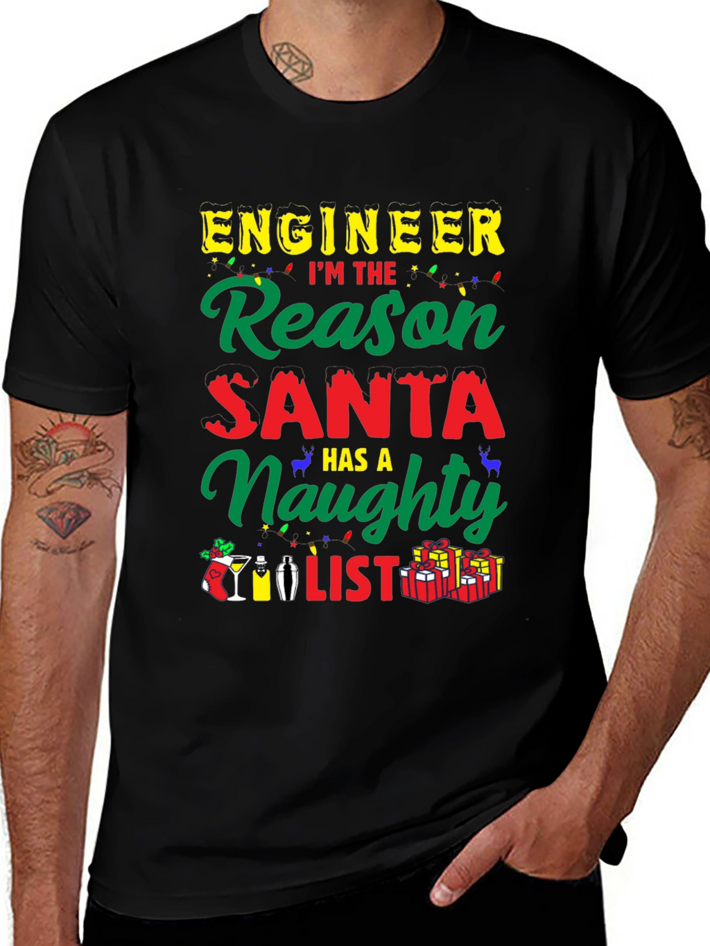 Engineer Naughty List Christmas T-Shirt