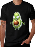 Funny Avocado Character T-Shirt - Black