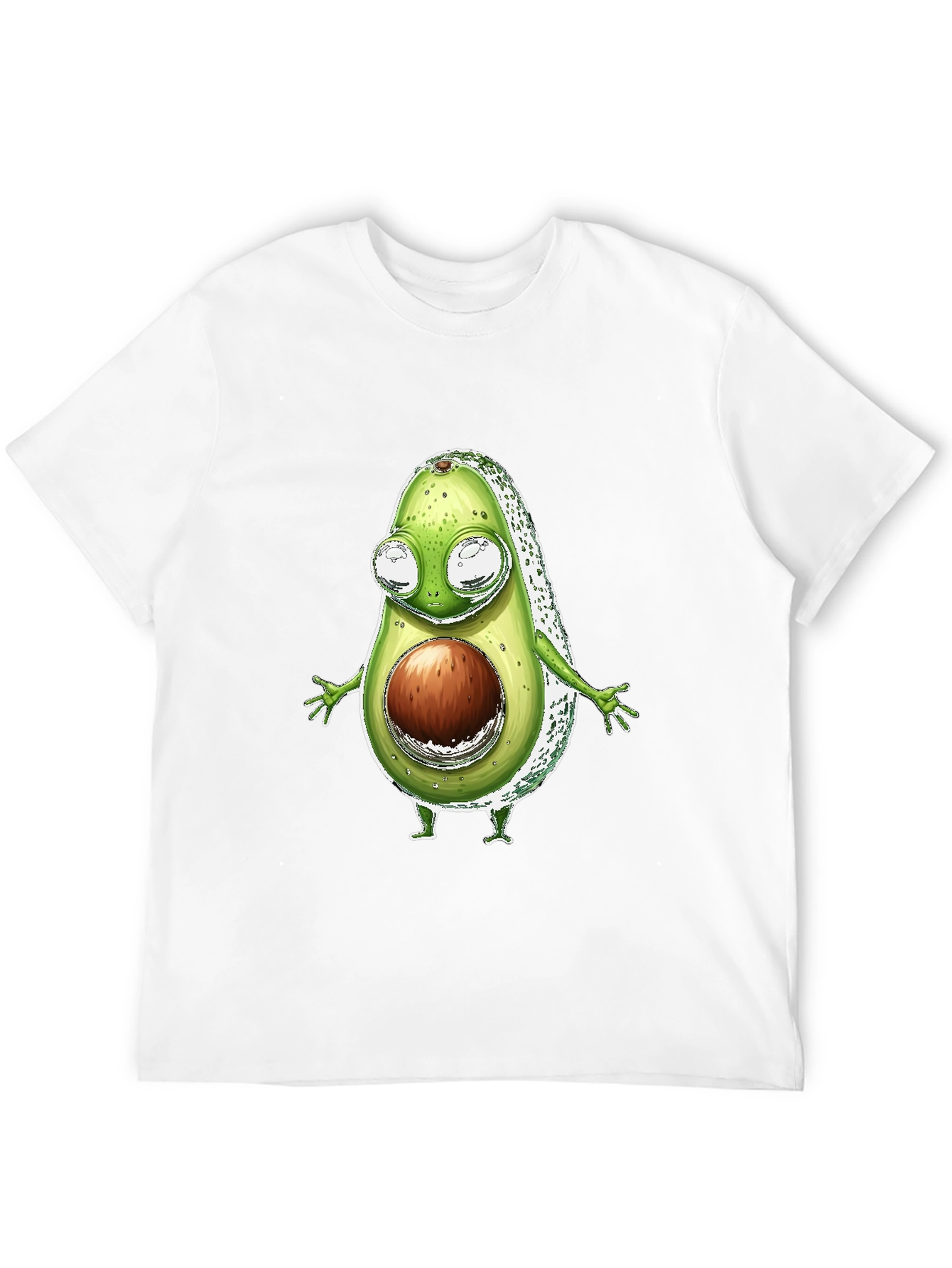 Funny Avocado Character T-Shirt - Black