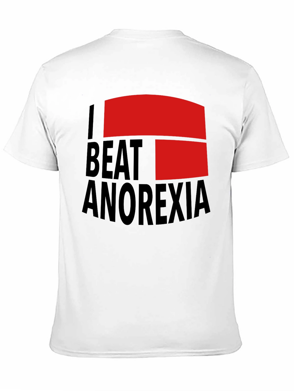 I Beat Anorexia Black Cotton T-Shirt