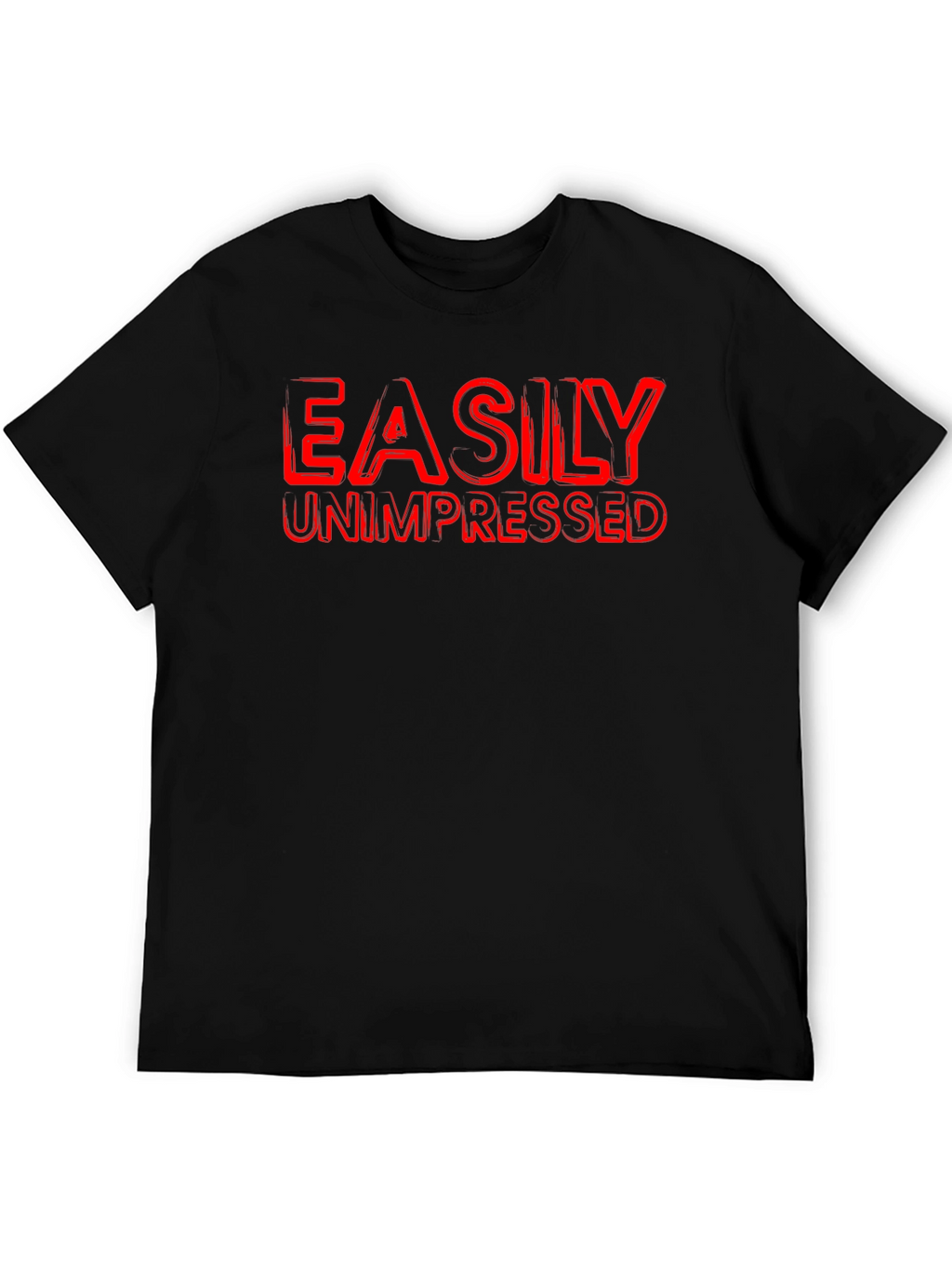 Easily Unimpressed Graphic T-Shirt - Black Crew Neck Tee