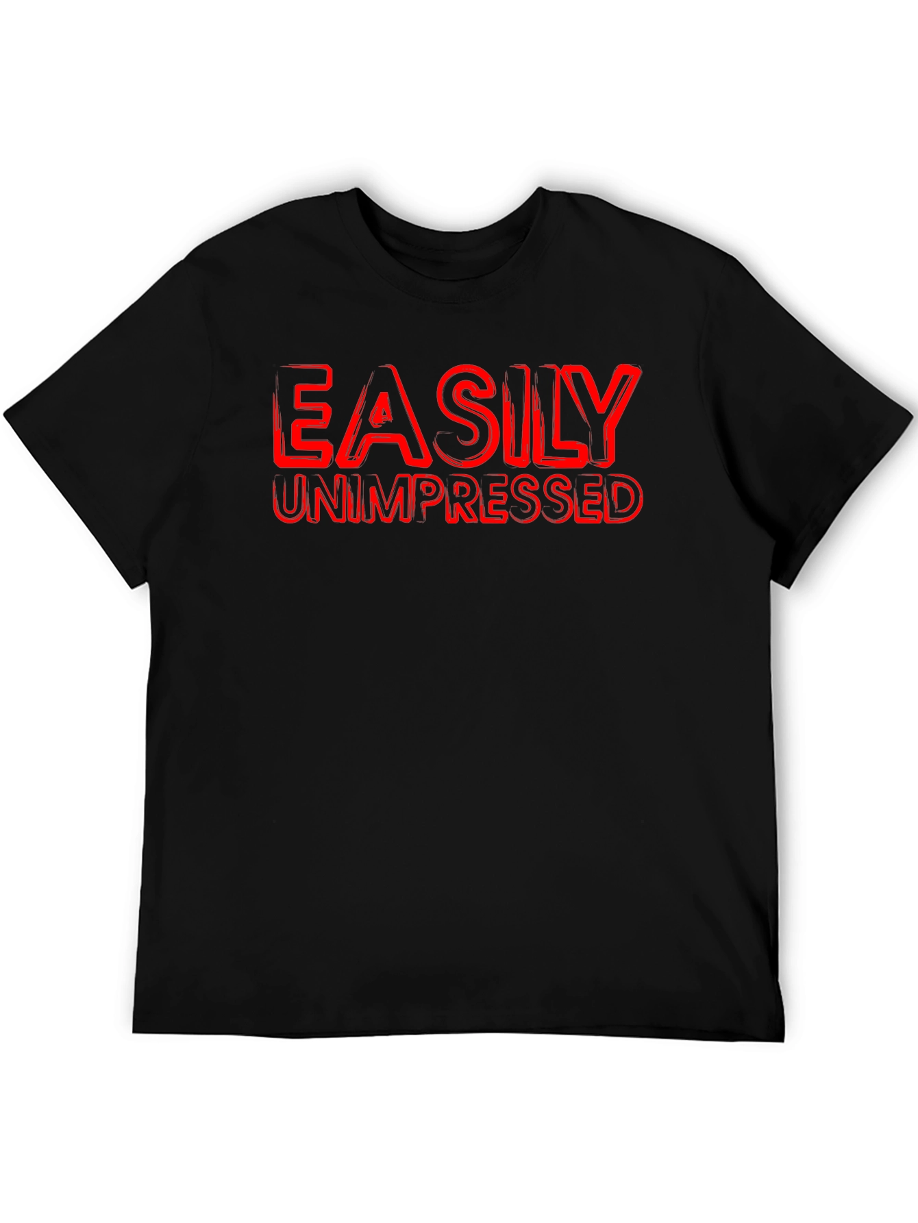 Easily Unimpressed Graphic T-Shirt - Black Crew Neck Tee