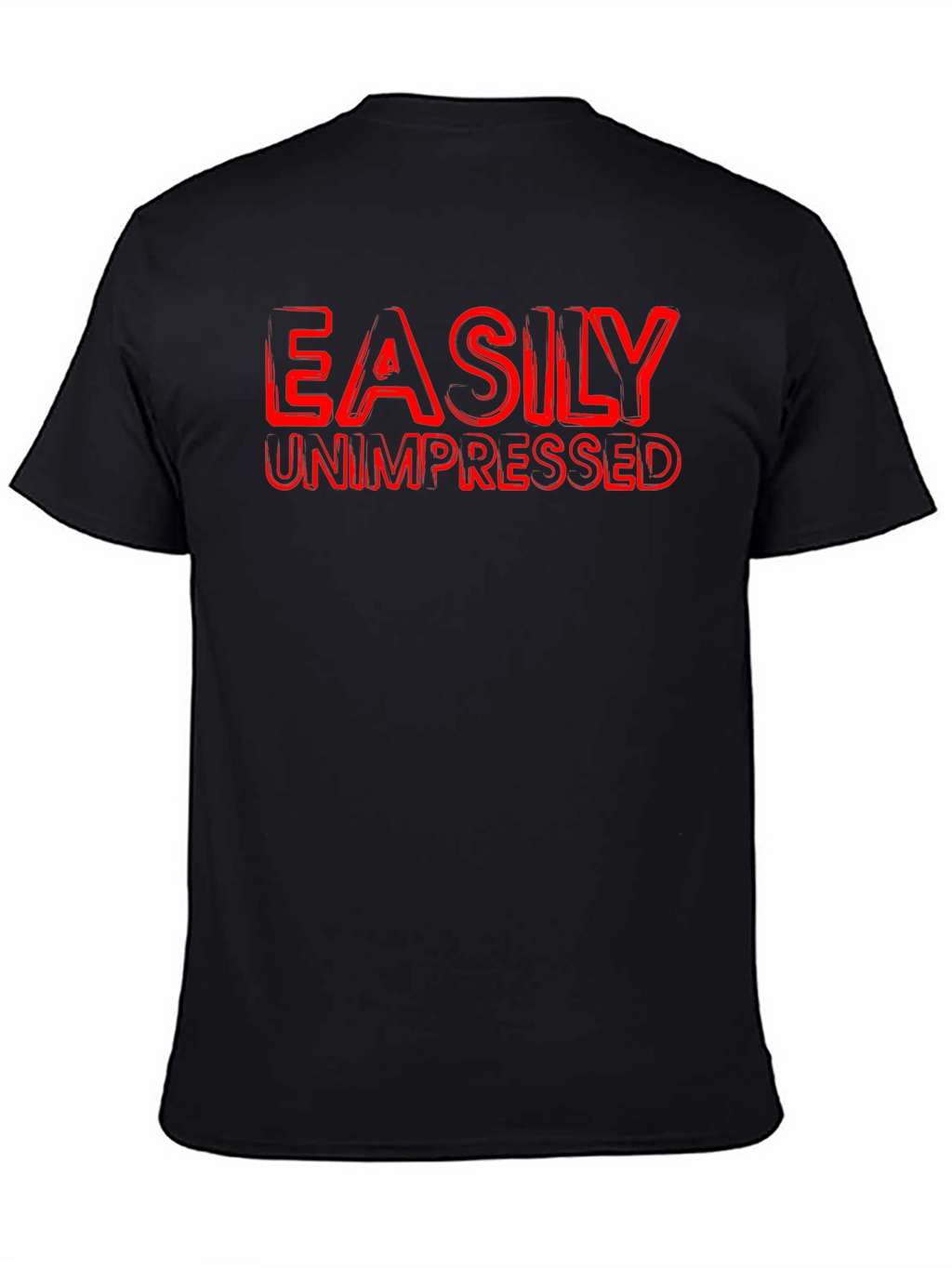 Easily Unimpressed Graphic T-Shirt - Black Crew Neck Tee