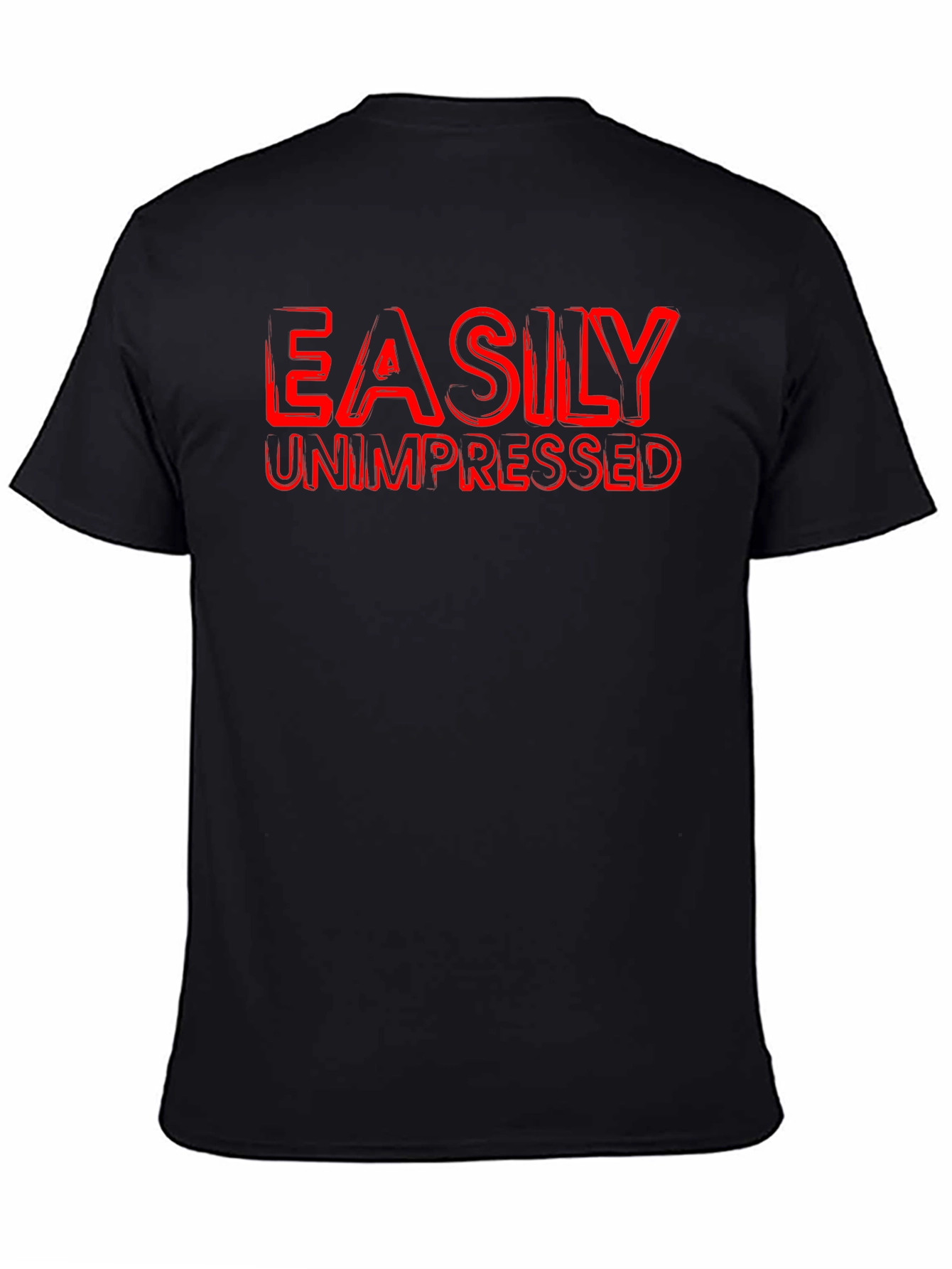 Easily Unimpressed Graphic T-Shirt - Black Crew Neck Tee