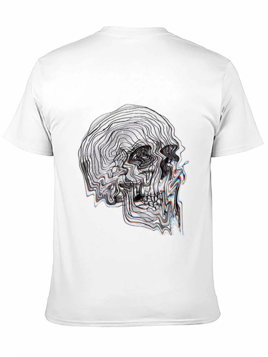 Abstract Skull Graphic Tee - Black