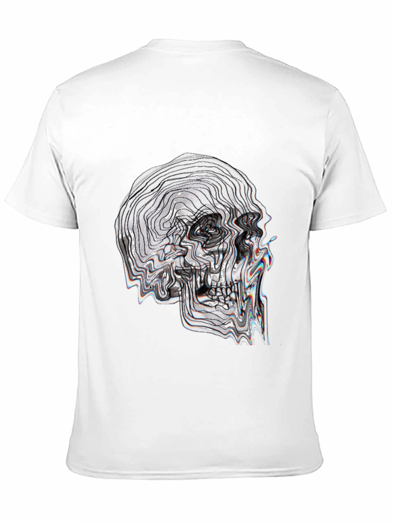 Abstract Skull Graphic Tee - Black