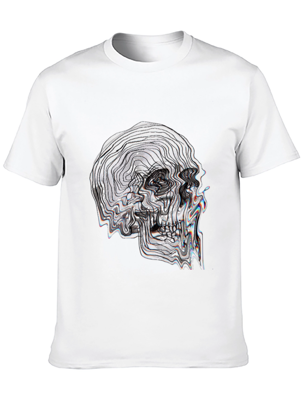 Abstract Skull Graphic Tee - Black