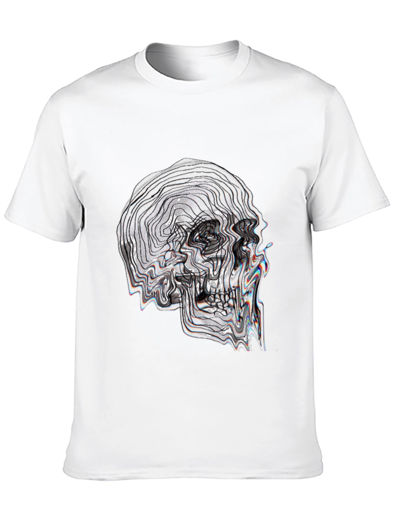 Abstract Skull Graphic Tee - Black