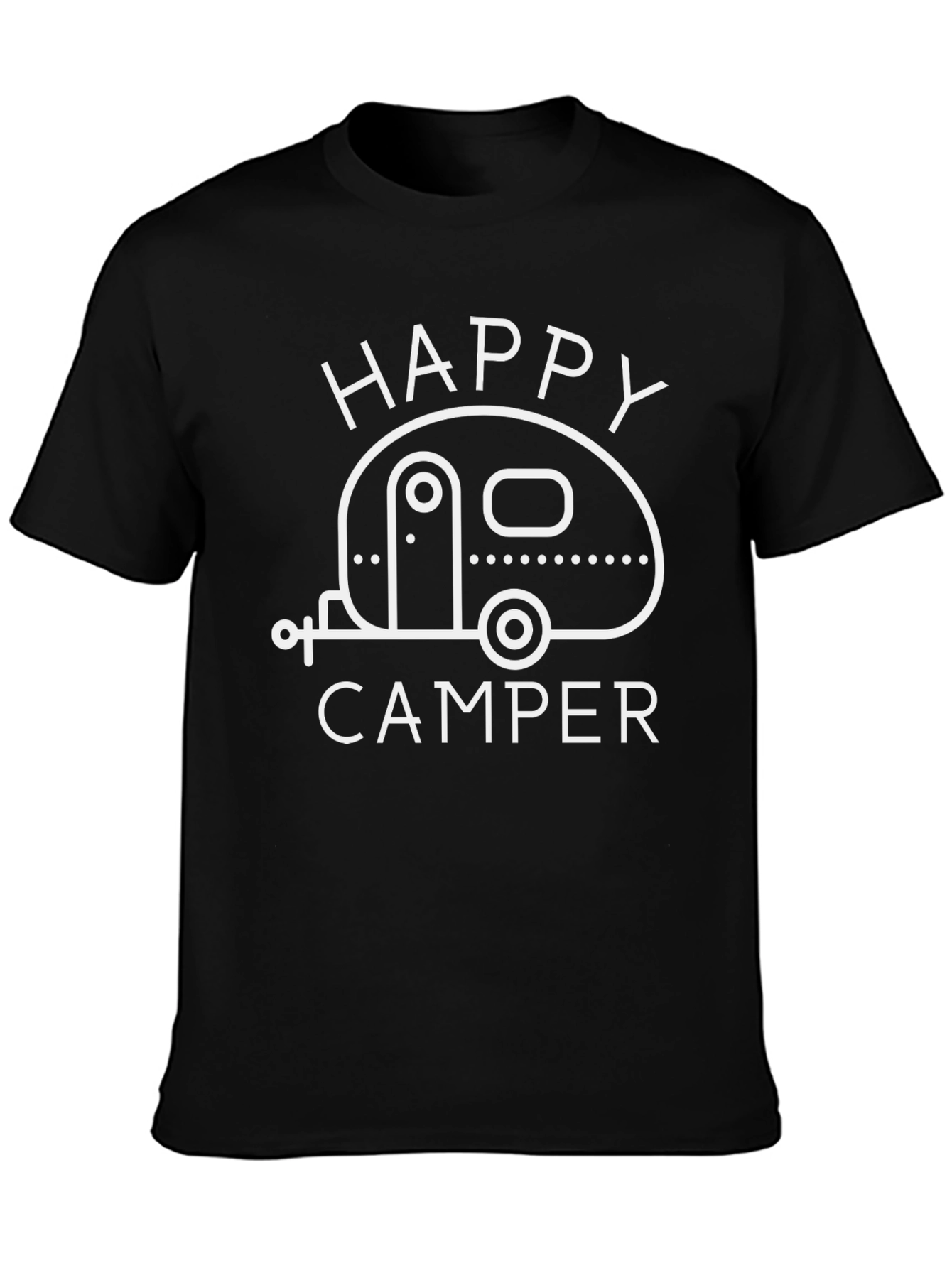 Happy Camper Graphic Tee - Black Camping T-Shirt