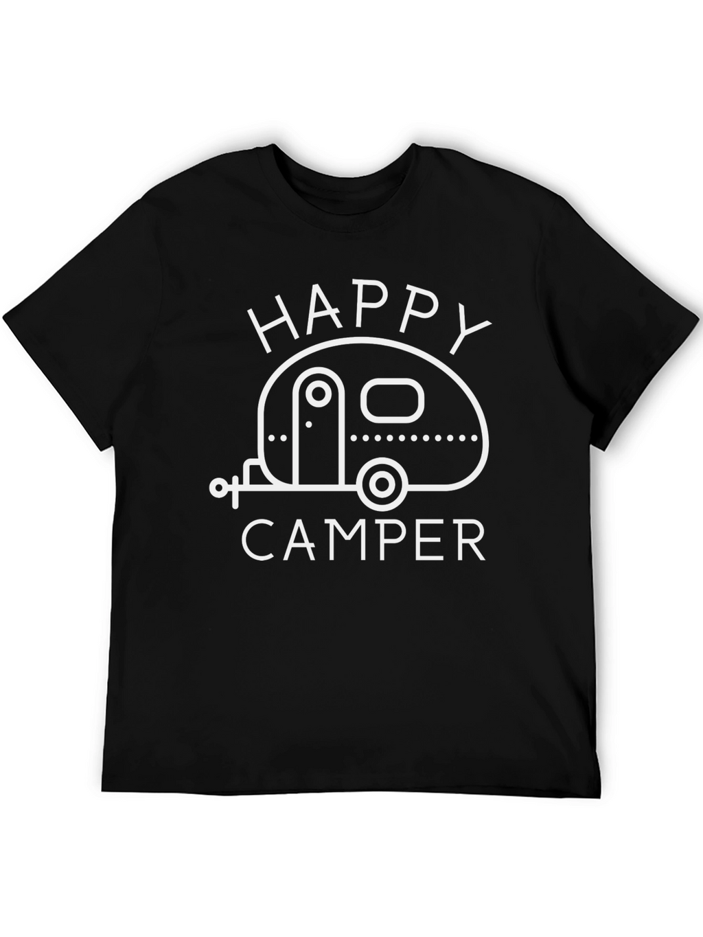 Happy Camper Graphic Tee - Black Camping T-Shirt