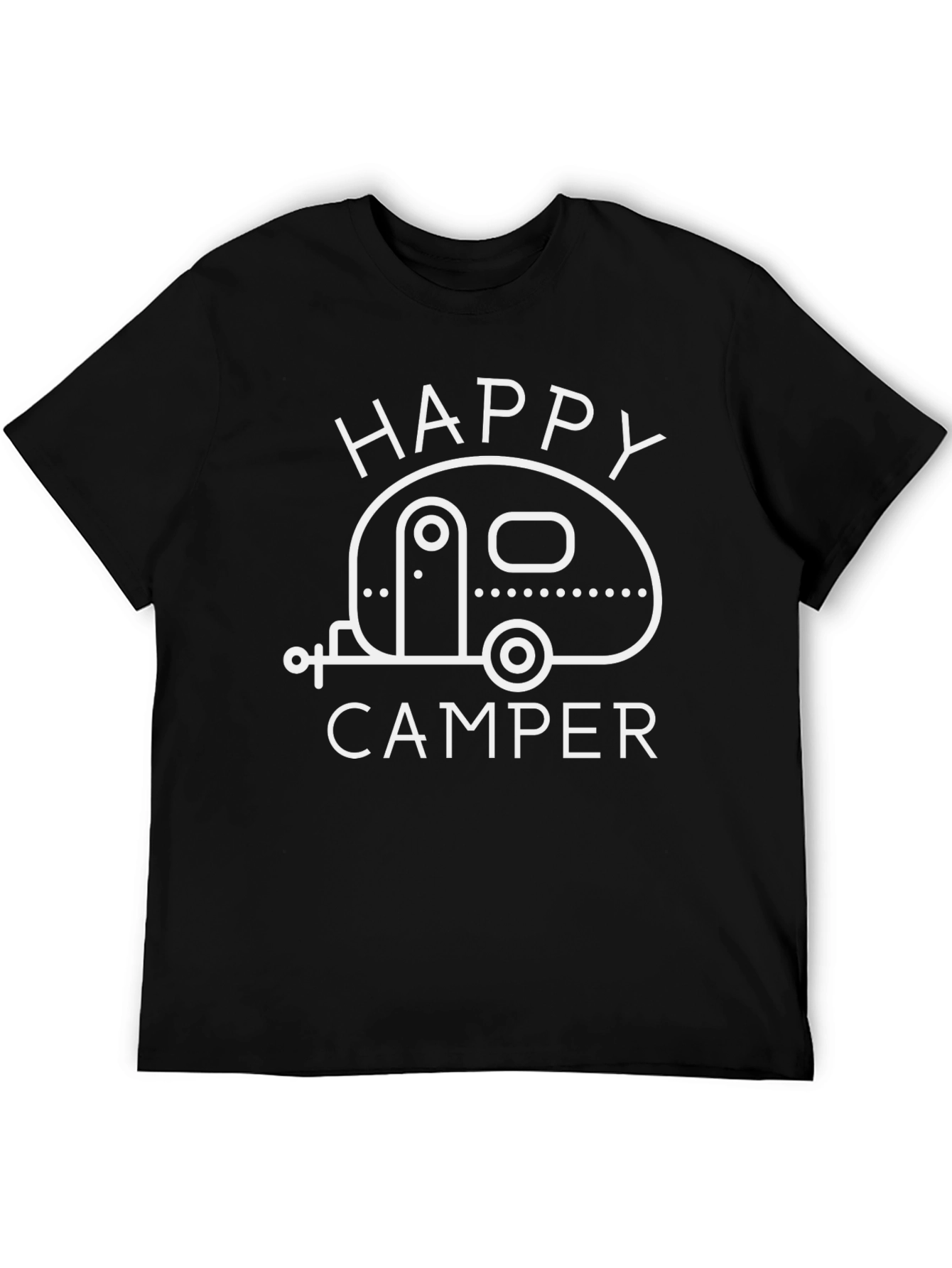 Happy Camper Graphic Tee - Black Camping T-Shirt