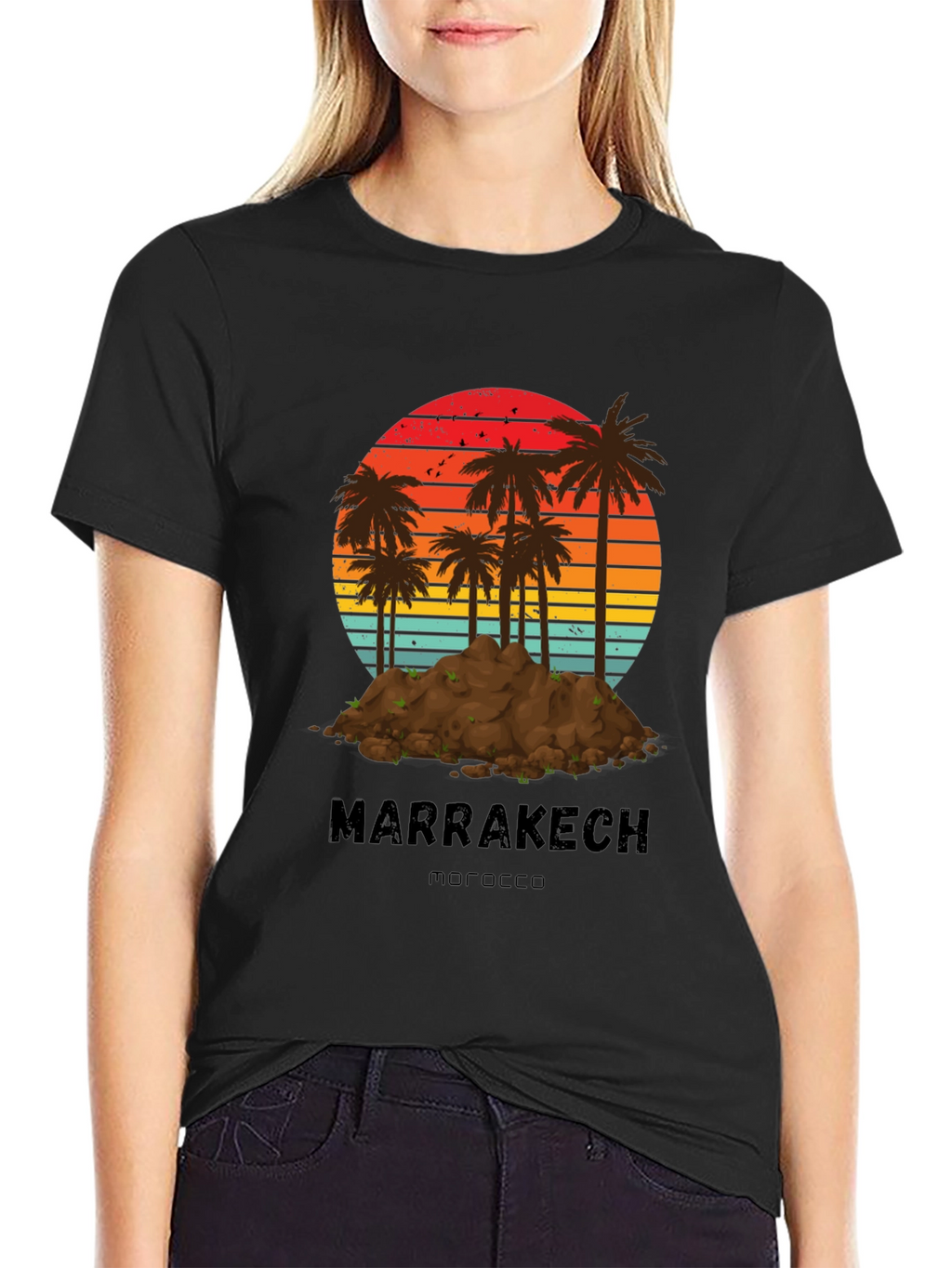 Marrakech Morocco Palm Tree Sunset T-Shirt