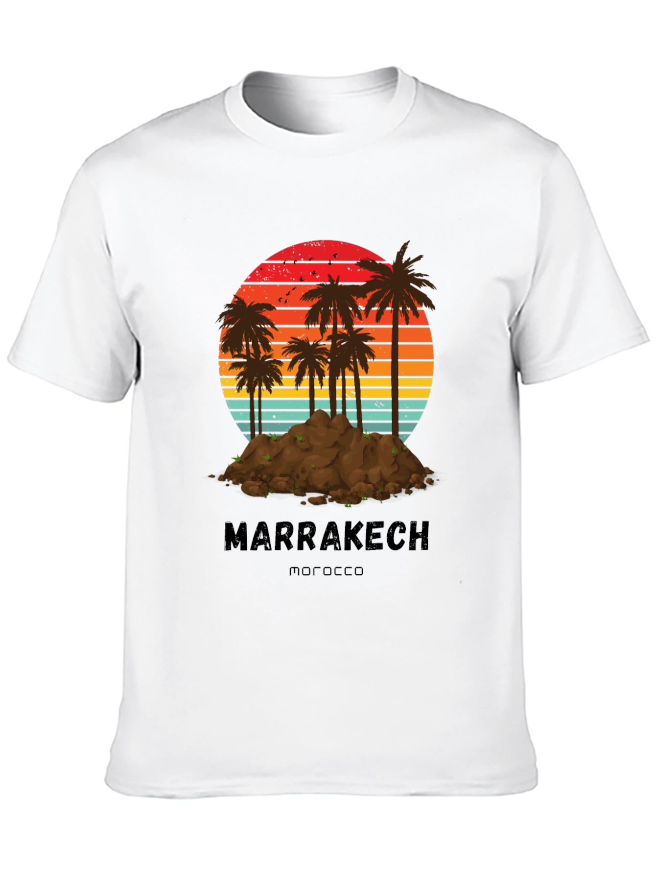 Marrakech Morocco Palm Tree Sunset T-Shirt