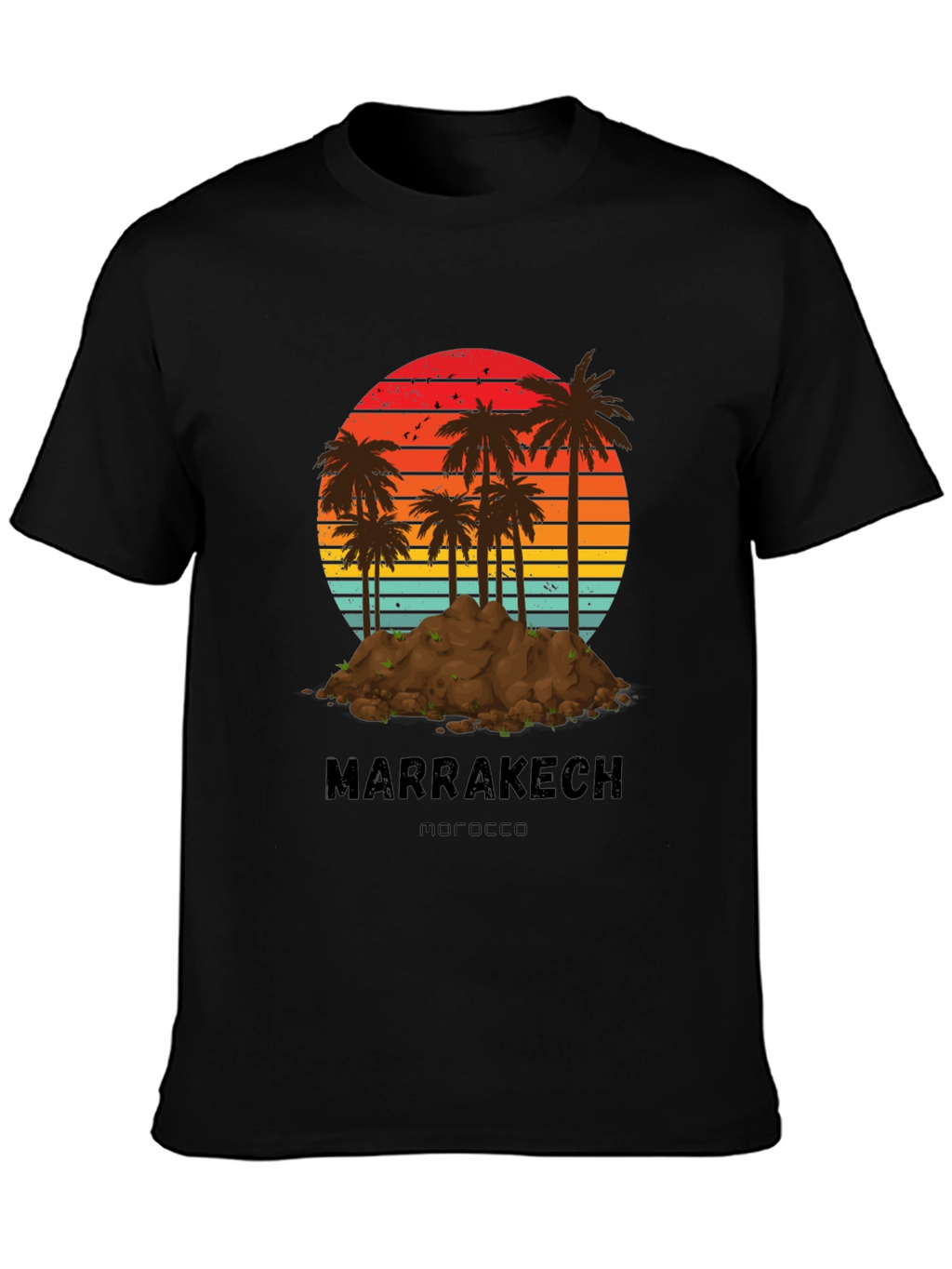 Marrakech Morocco Palm Tree Sunset T-Shirt