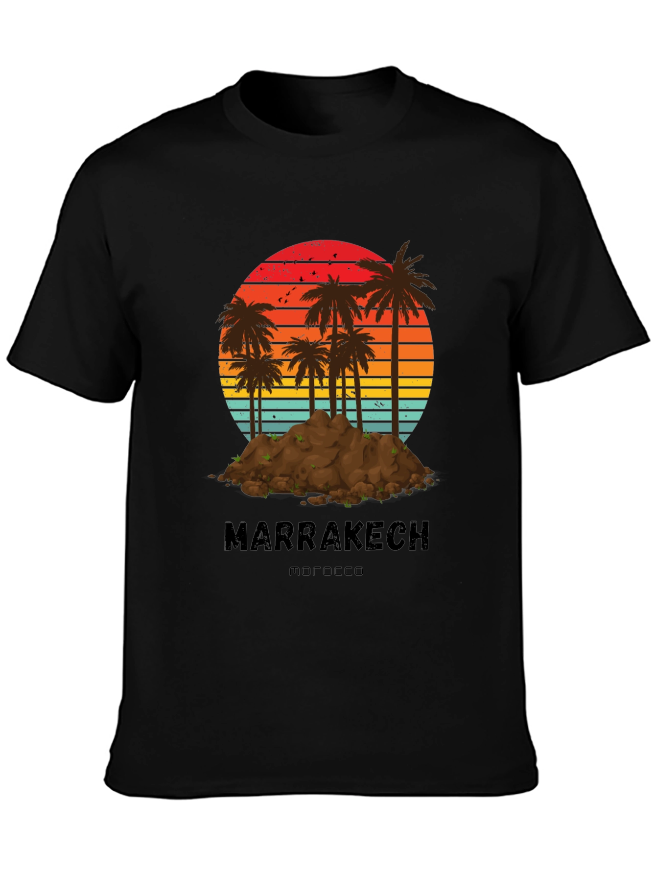 Marrakech Morocco Palm Tree Sunset T-Shirt
