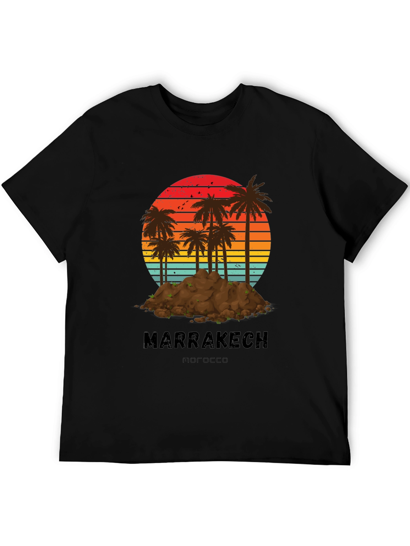 Marrakech Morocco Palm Tree Sunset T-Shirt