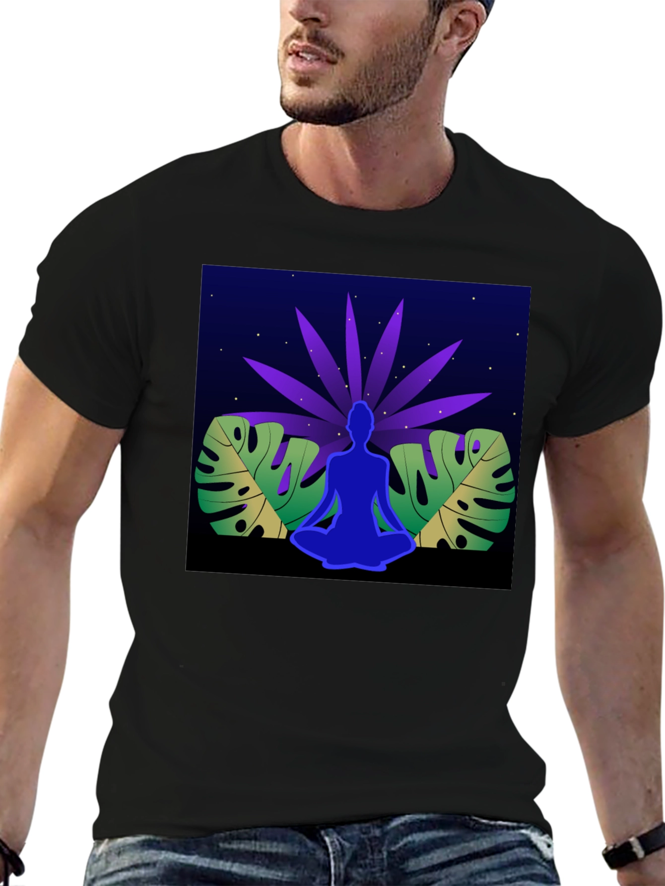 Yoga Meditation Graphic T-Shirt - Relaxed Fit