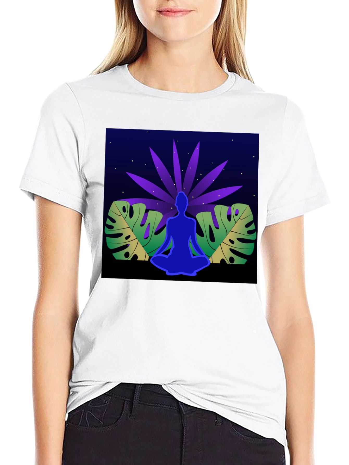 Yoga Meditation Graphic T-Shirt - Relaxed Fit