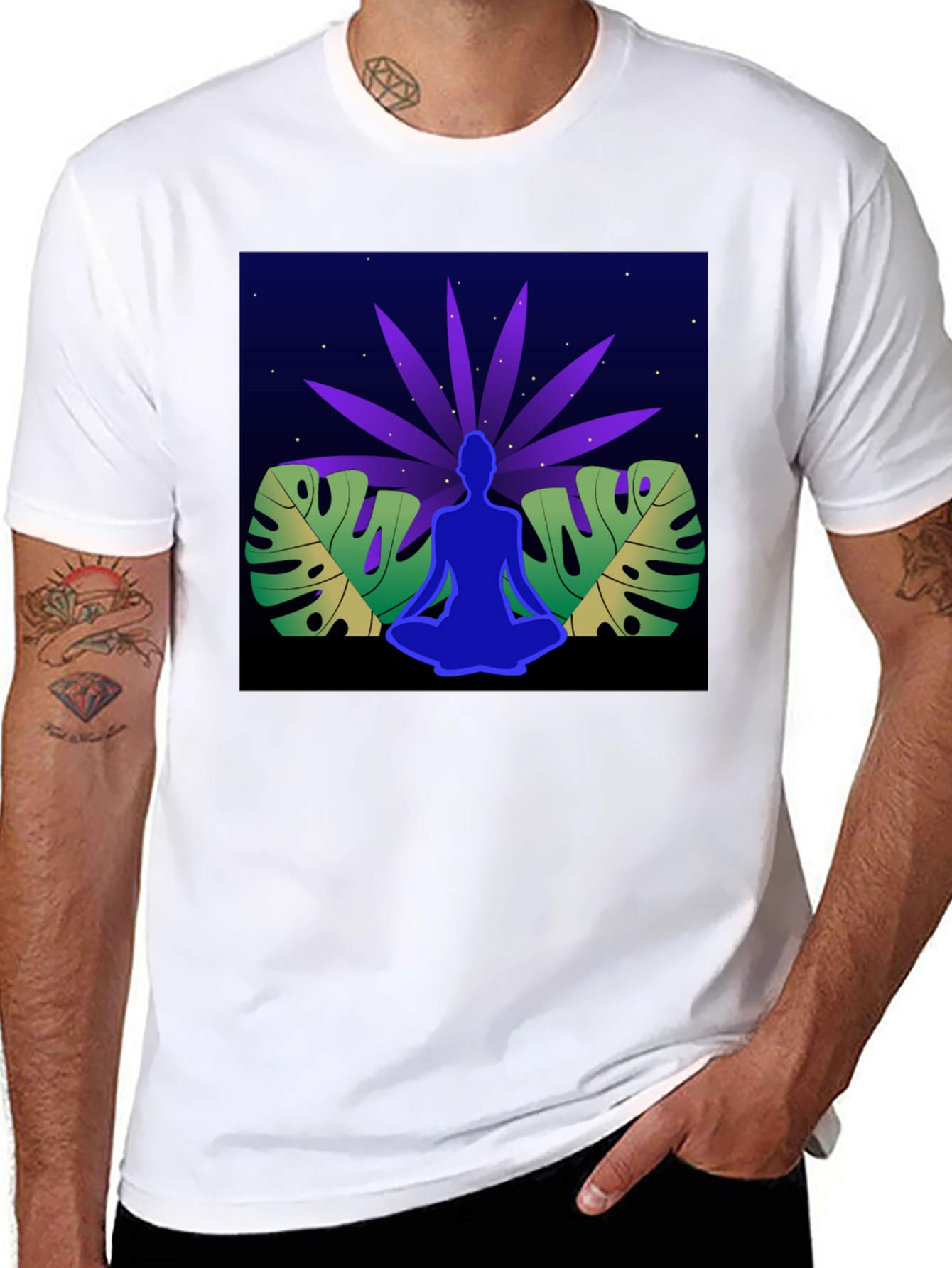 Yoga Meditation Graphic T-Shirt - Relaxed Fit
