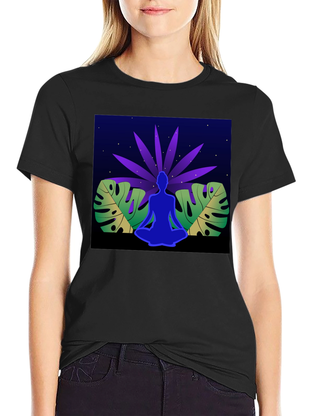 Yoga Meditation Graphic T-Shirt - Relaxed Fit