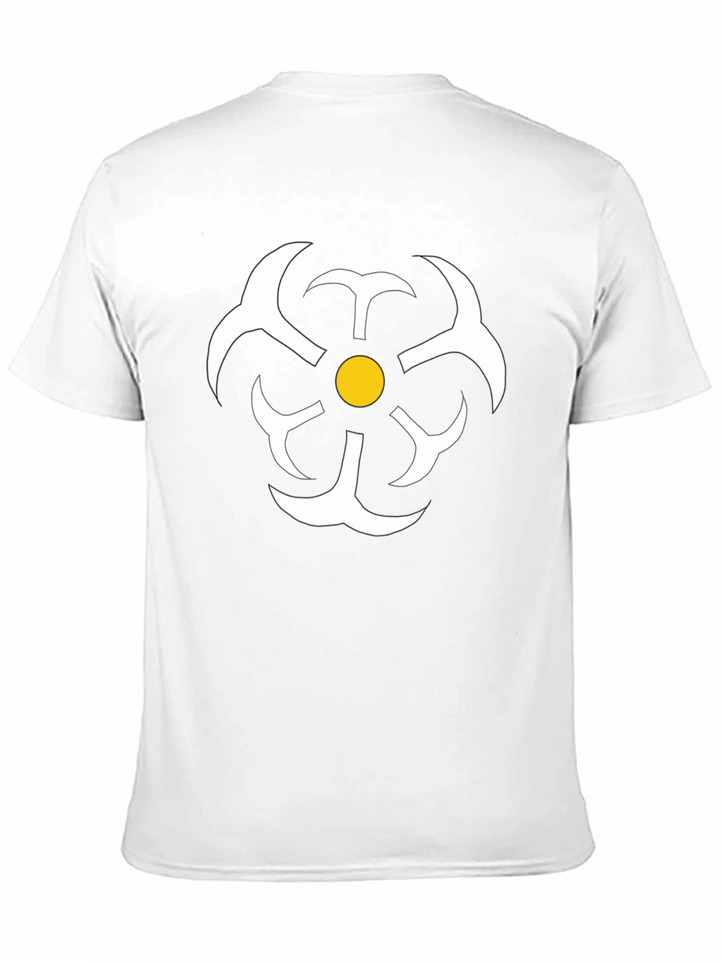 Abstract Flower Graphic Tee - Black Casual T-Shirt
