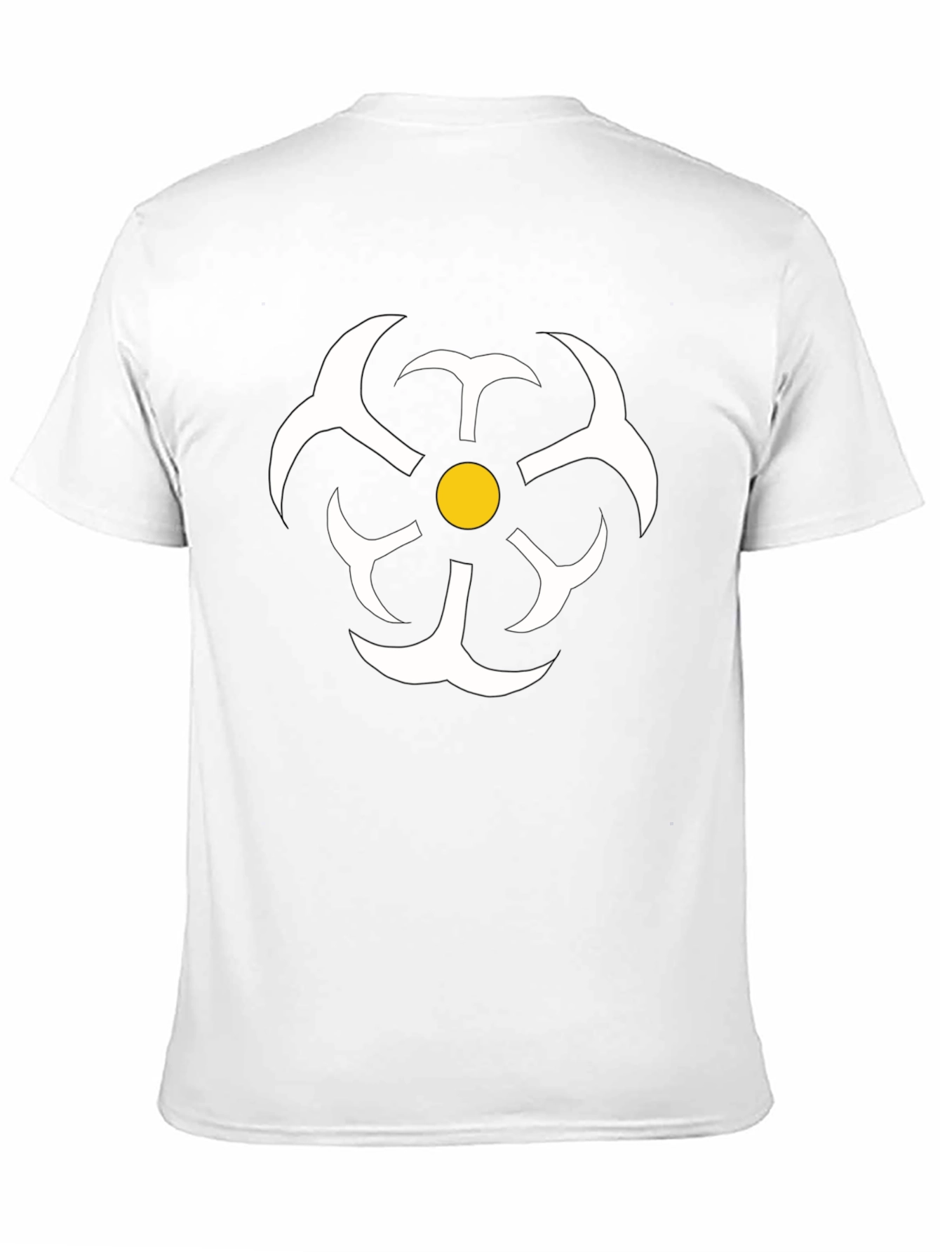 Abstract Flower Graphic Tee - Black Casual T-Shirt