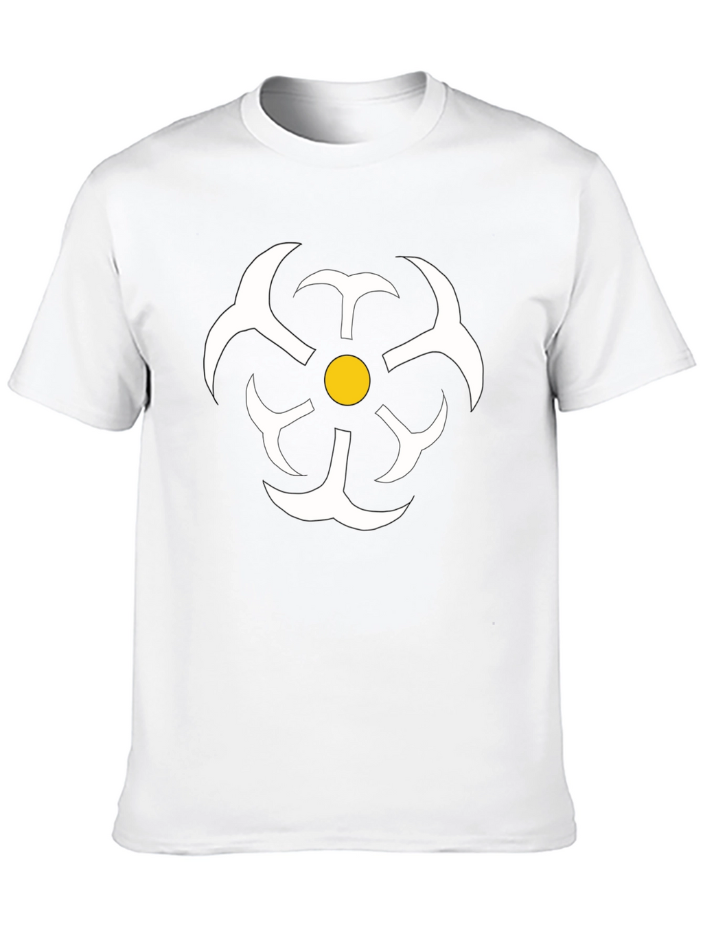 Abstract Flower Graphic Tee - Black Casual T-Shirt