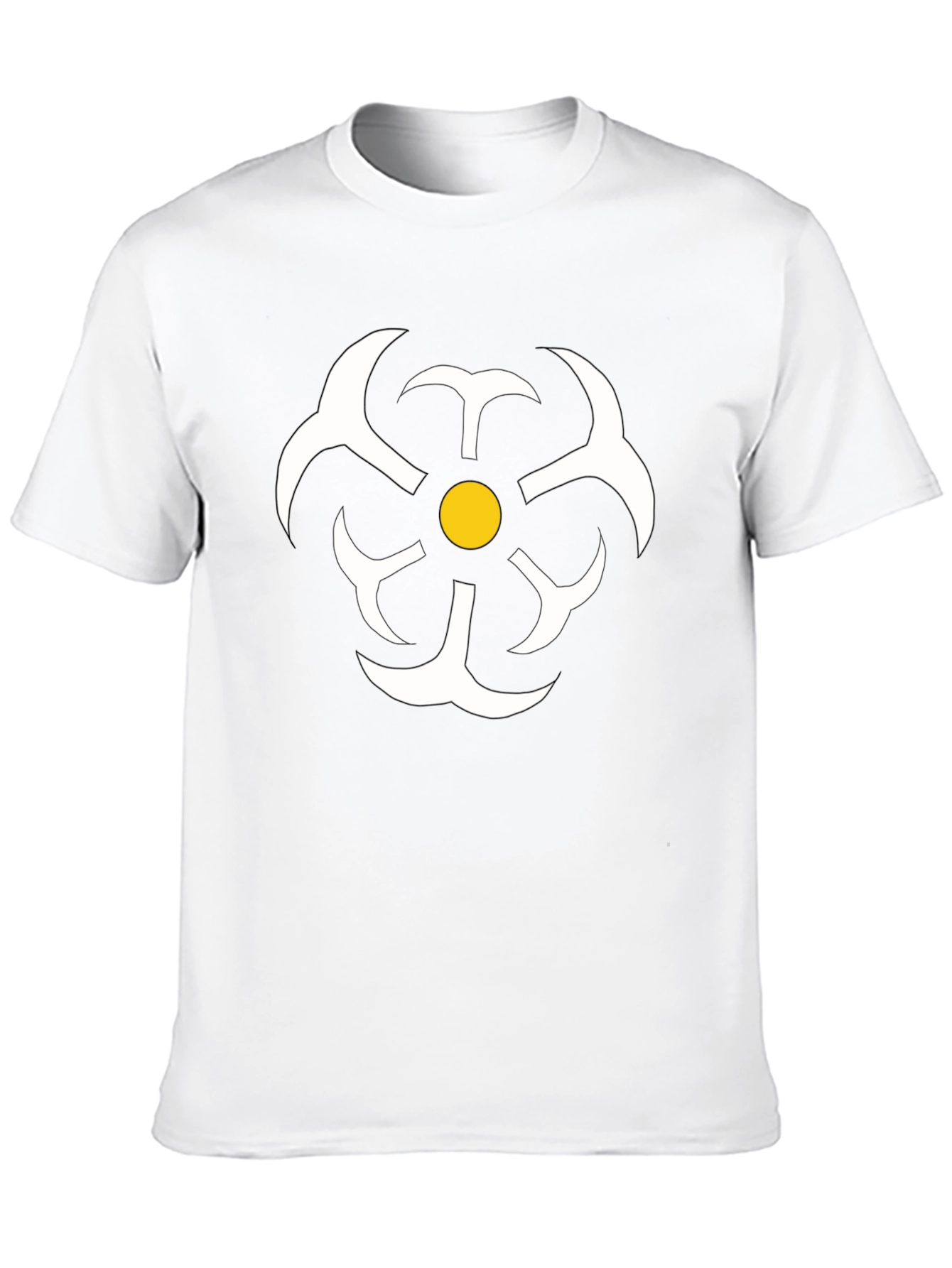 Abstract Flower Graphic Tee - Black Casual T-Shirt