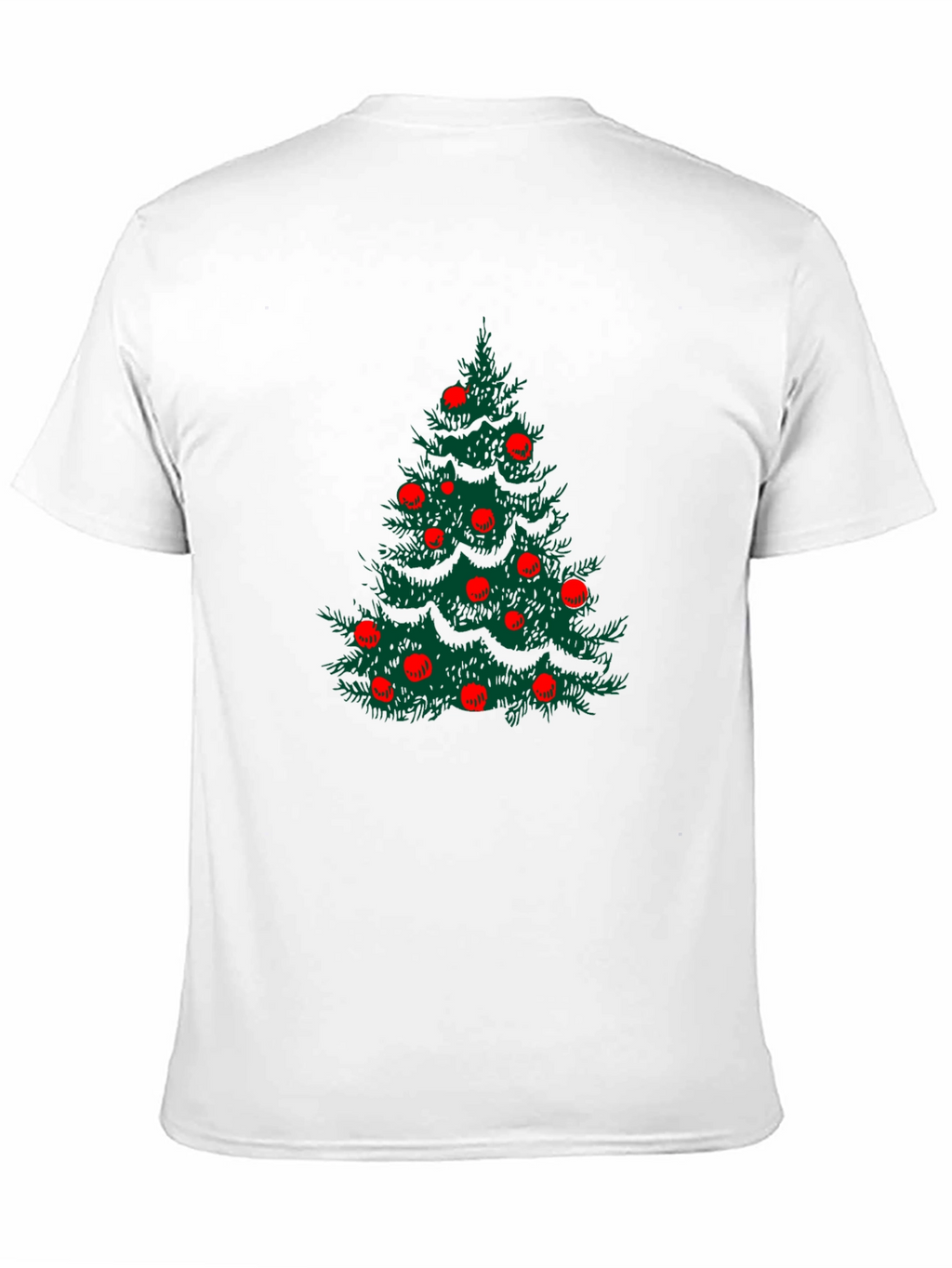 Festive Christmas Tree Graphic Tee - Black