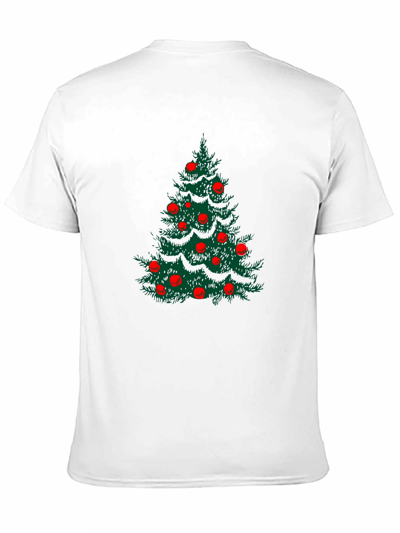 Festive Christmas Tree Graphic Tee - Black