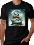 Snow Globe House Graphic Tee - Cozy Winter Design